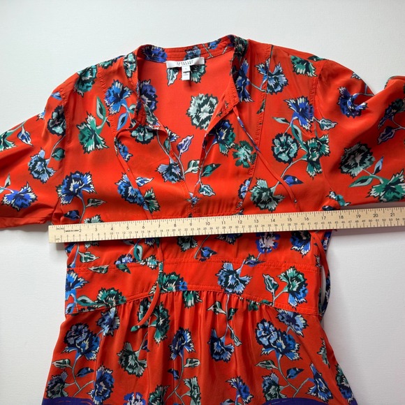 Derek Lam 10 Crosby Floral 100% Silk Blouse Size 6 Long Sleeve Lightweight Chic - Picture 11 of 12